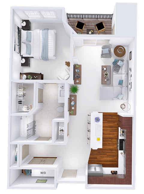 a floor plan of a house with a bedroom and a living room